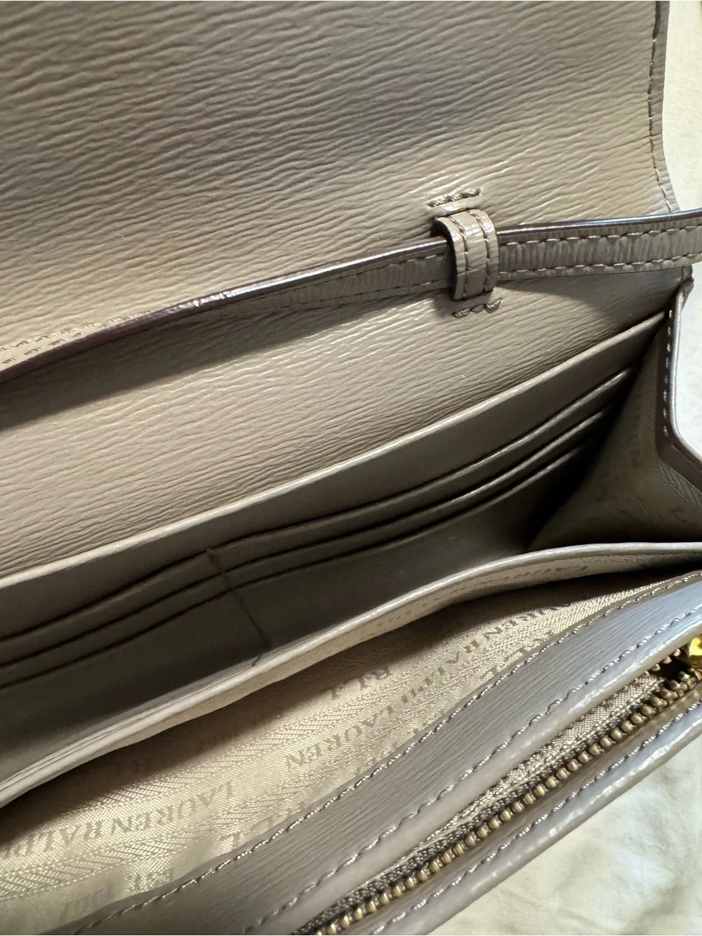 Ralph Lauren Taupe Crossbody with Gold Hardware - Picture 4 of 9